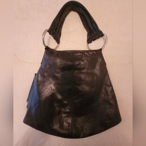 Brand name HOBO black leather handbag. Excellent condition.
